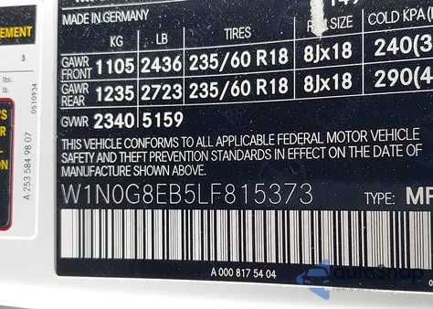 2020 Mercedes-Benz Glc 300 4Matic from USA, damaged, VIN W1N0G8EB5LF815373